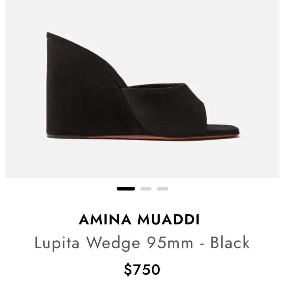 Amina Muaddi Lupita Wedge black suede